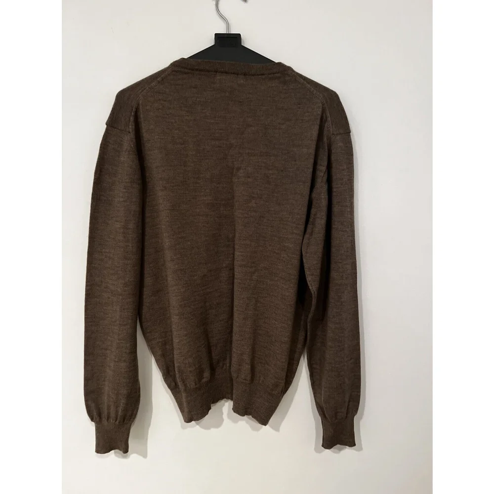 Toscano Firenze 100% Merino Wool Brown Jacket Size C Large Made In Tunisia - Picture 6 of 6